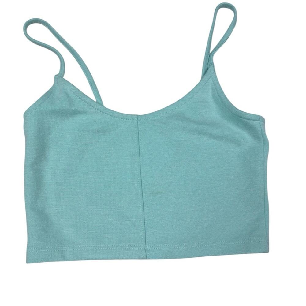 TOPSHOP Aqua Cropped Tank Top